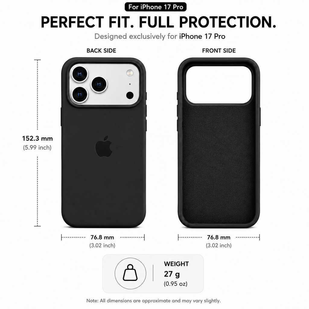 Anti-Fingerprint Premium Silicone Case for iPhone 17 Pro
