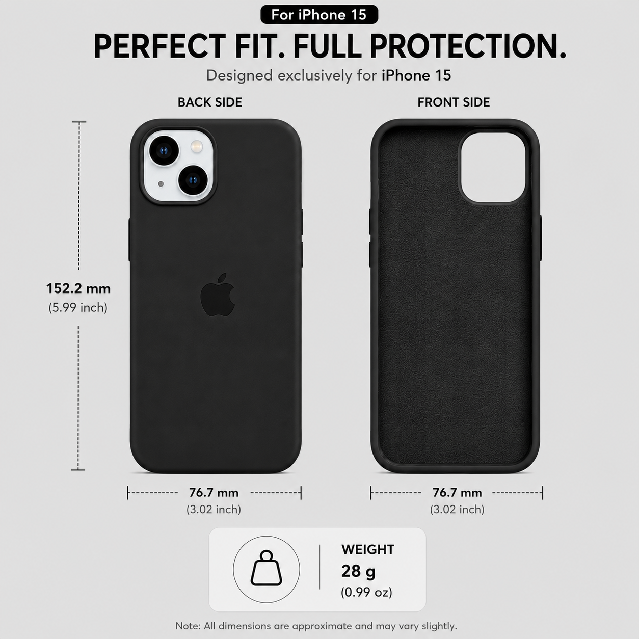 Anti-Fingerprint Premium Silicone Case for iPhone 15