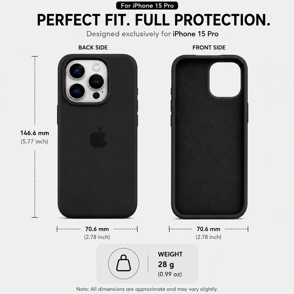 Anti-Fingerprint Premium Silicone Case for iPhone 15 Pro