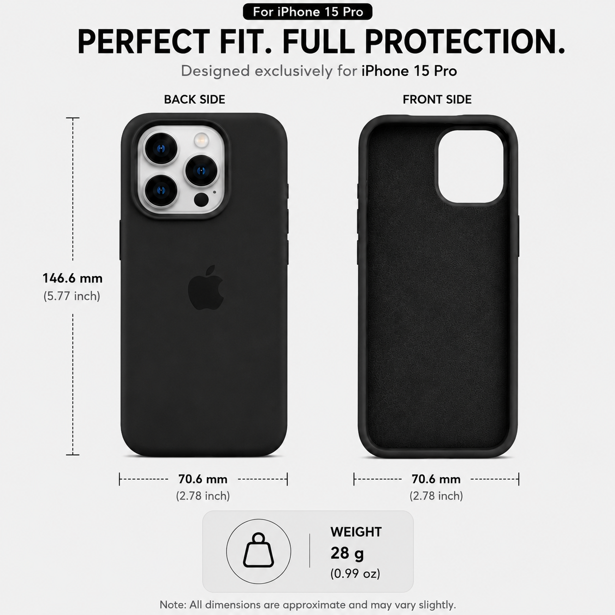 Anti-Fingerprint Premium Silicone Case for iPhone 15 Pro