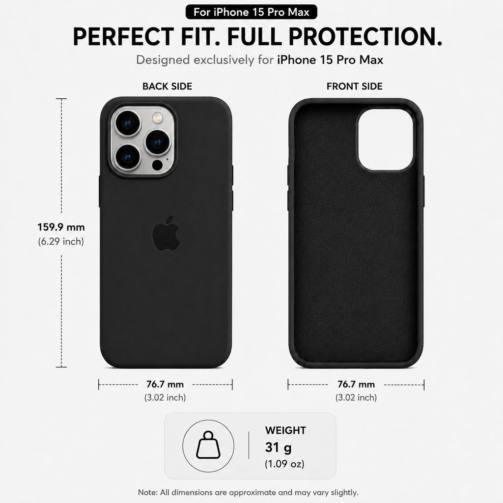 Anti-Fingerprint Premium Silicone Case for iPhone 15 Pro Max