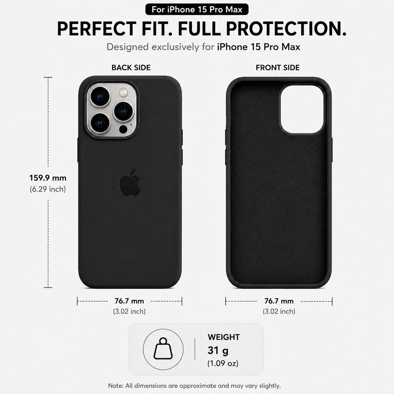 Anti-Fingerprint Premium Silicone Case for iPhone 15 Pro Max