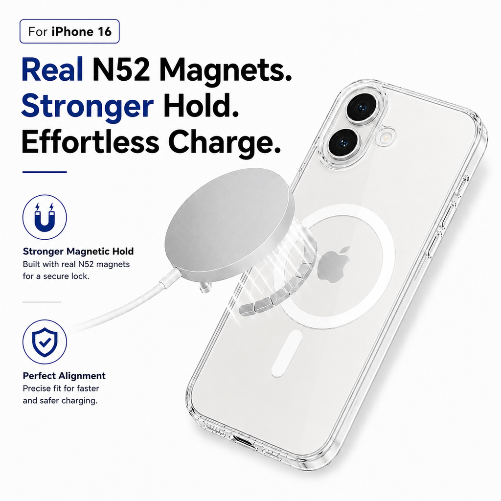 N52 MagSafe Clear Case for iPhone 16