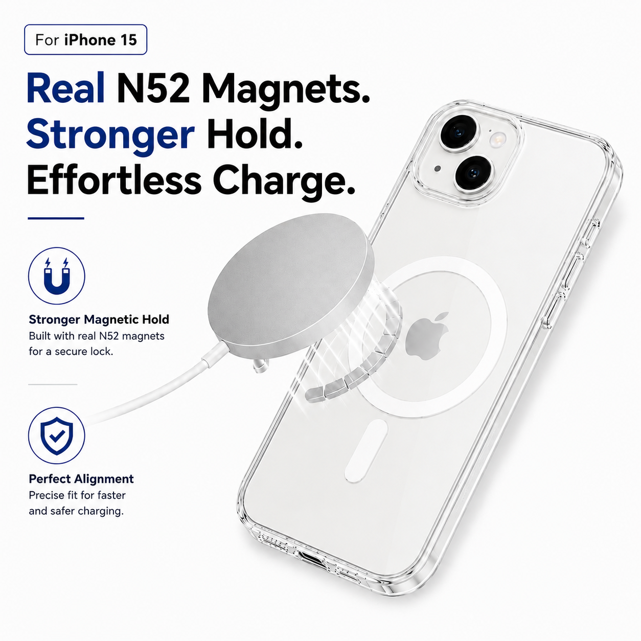 N52 MagSafe Clear Case for iPhone 15