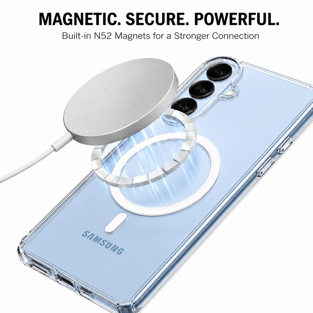 Anti Yellow Clear Case with N52 MagSafe for Samsung S26