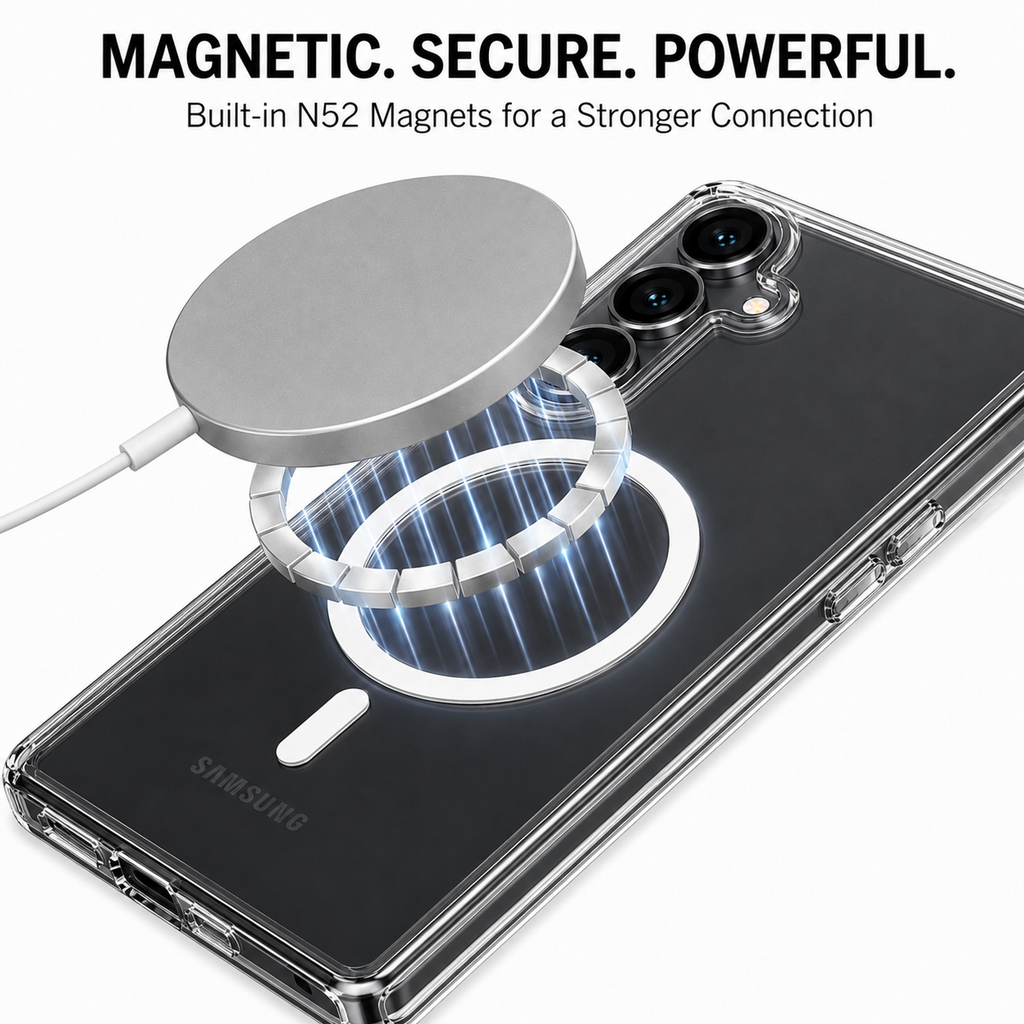 Anti Yellow Clear Case with N52 MagSafe for Samsung S26 Plus