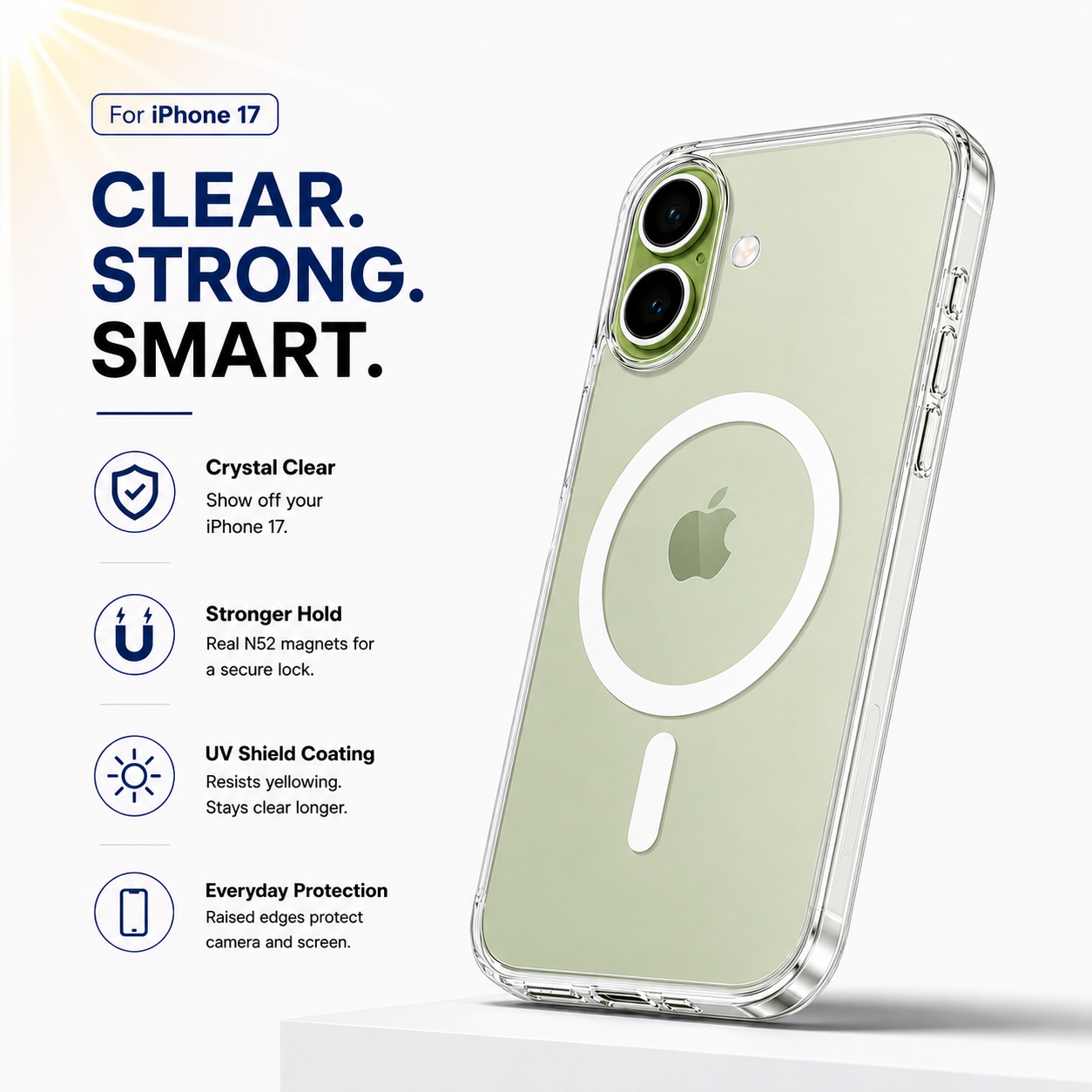 N52 MagSafe Clear Case for iPhone 17