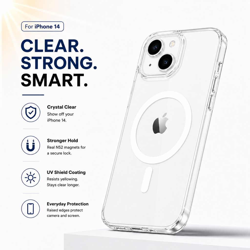 N52 MagSafe Clear Case for iPhone 14