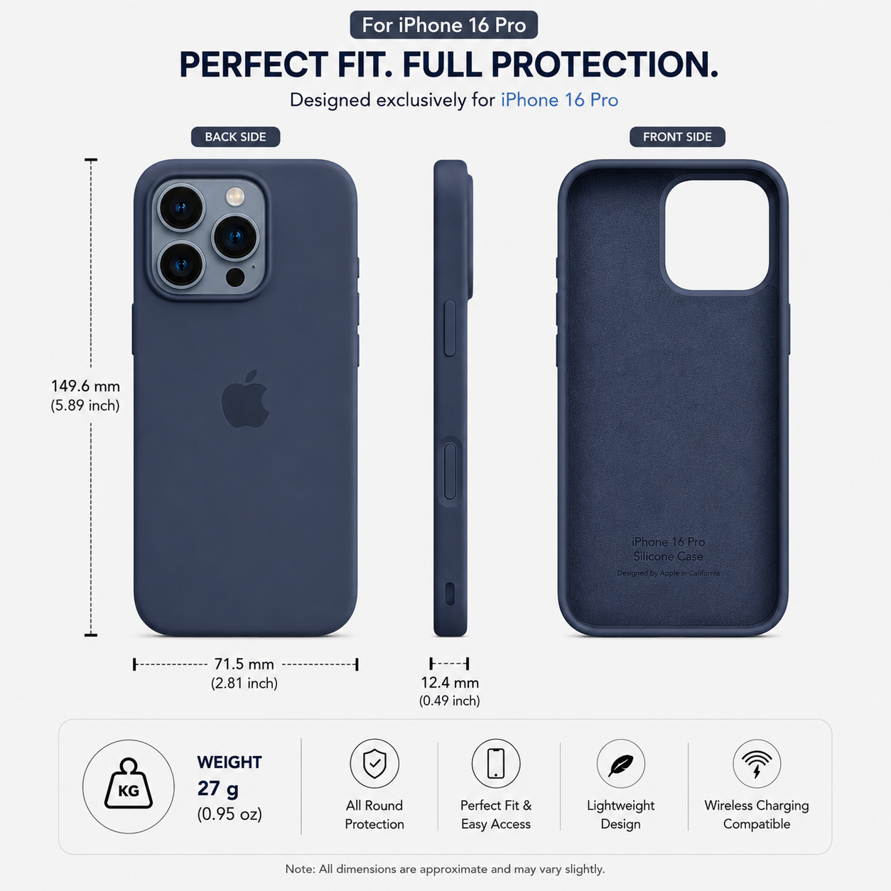 Anti-Fingerprint Premium Silicone Case for iPhone 16 Pro