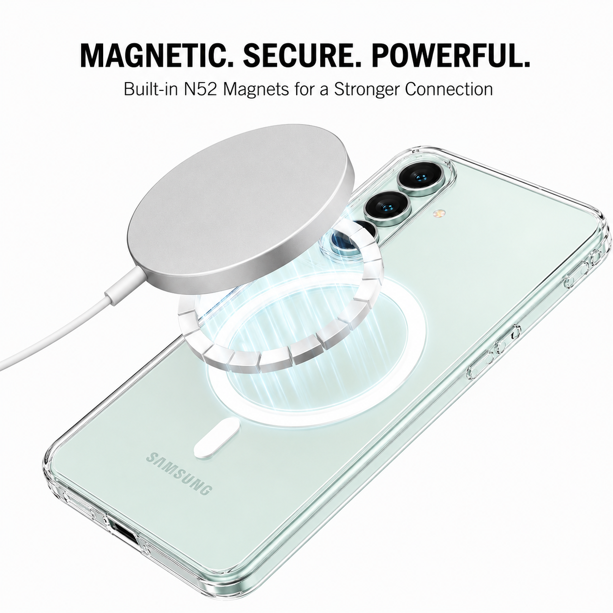 Anti Yellow Clear Case with N52 MagSafe for Samsung S25