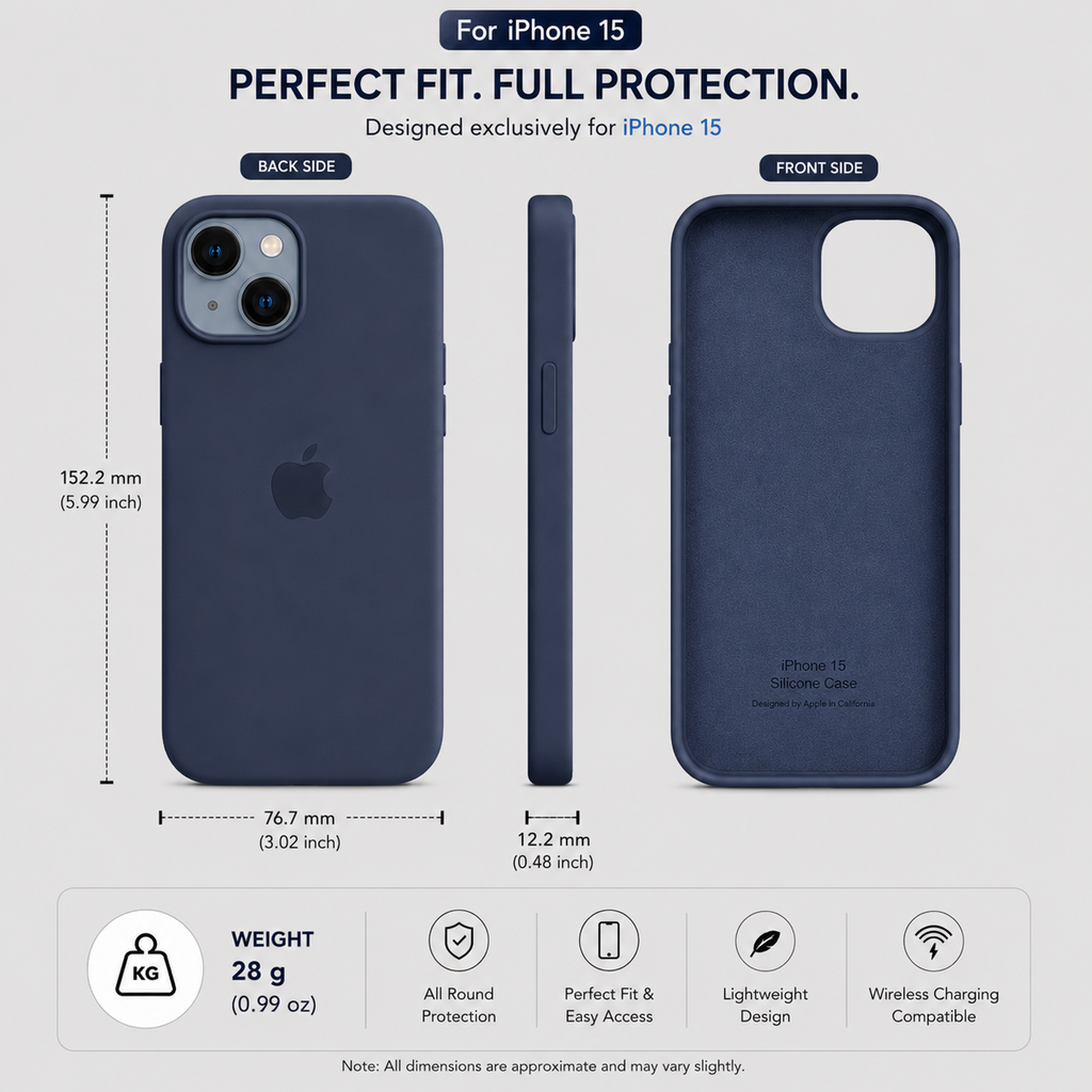 Anti-Fingerprint Premium Silicone Case for iPhone 15