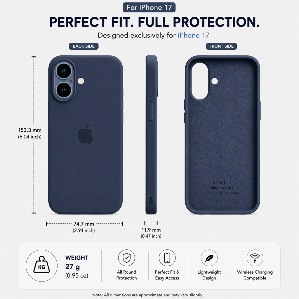 Anti-Fingerprint Premium Silicone Case for iPhone 17
