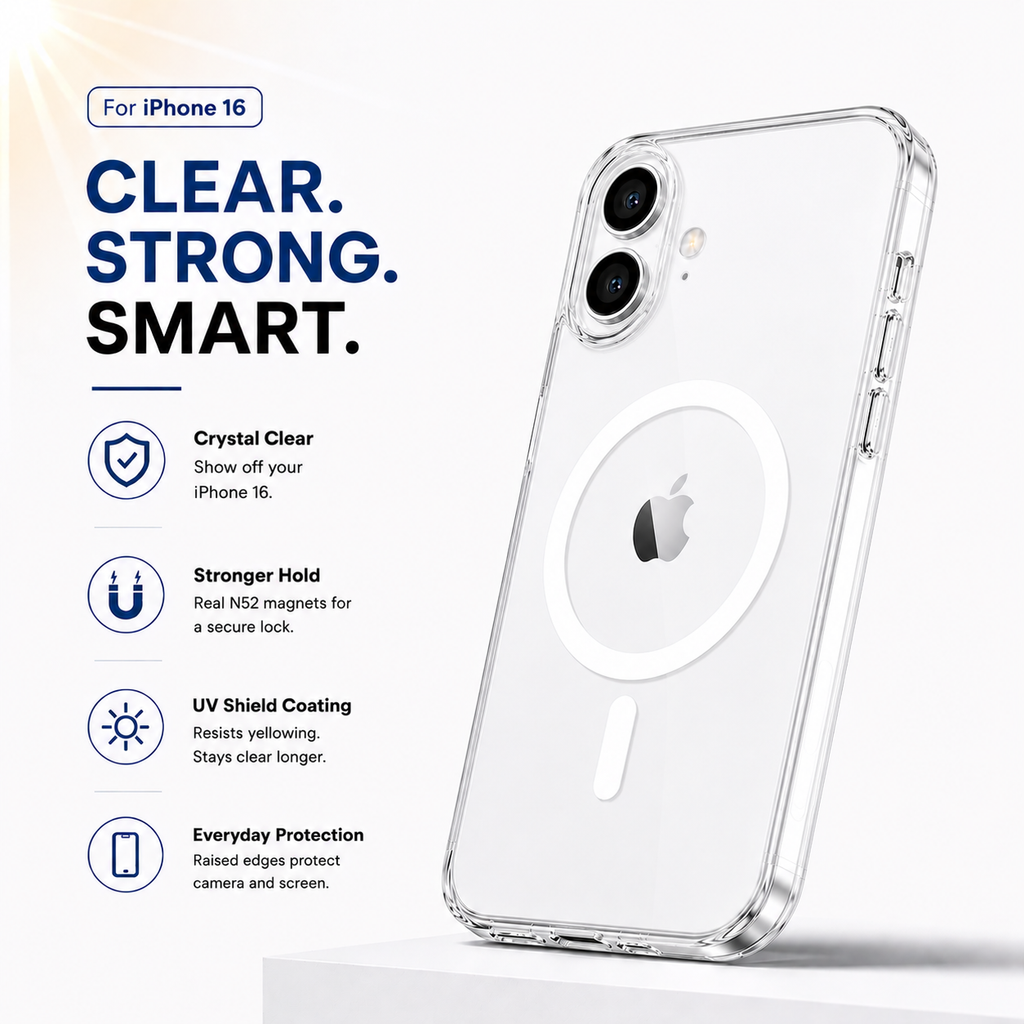N52 MagSafe Clear Case for iPhone 16