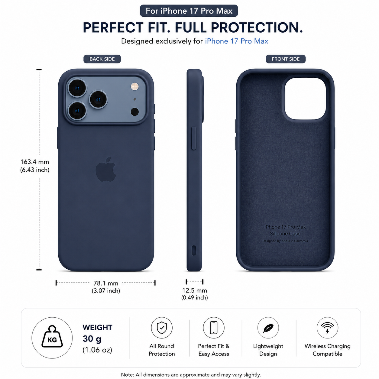 Anti-Fingerprint Premium Silicone Case for iPhone 17 Pro Max