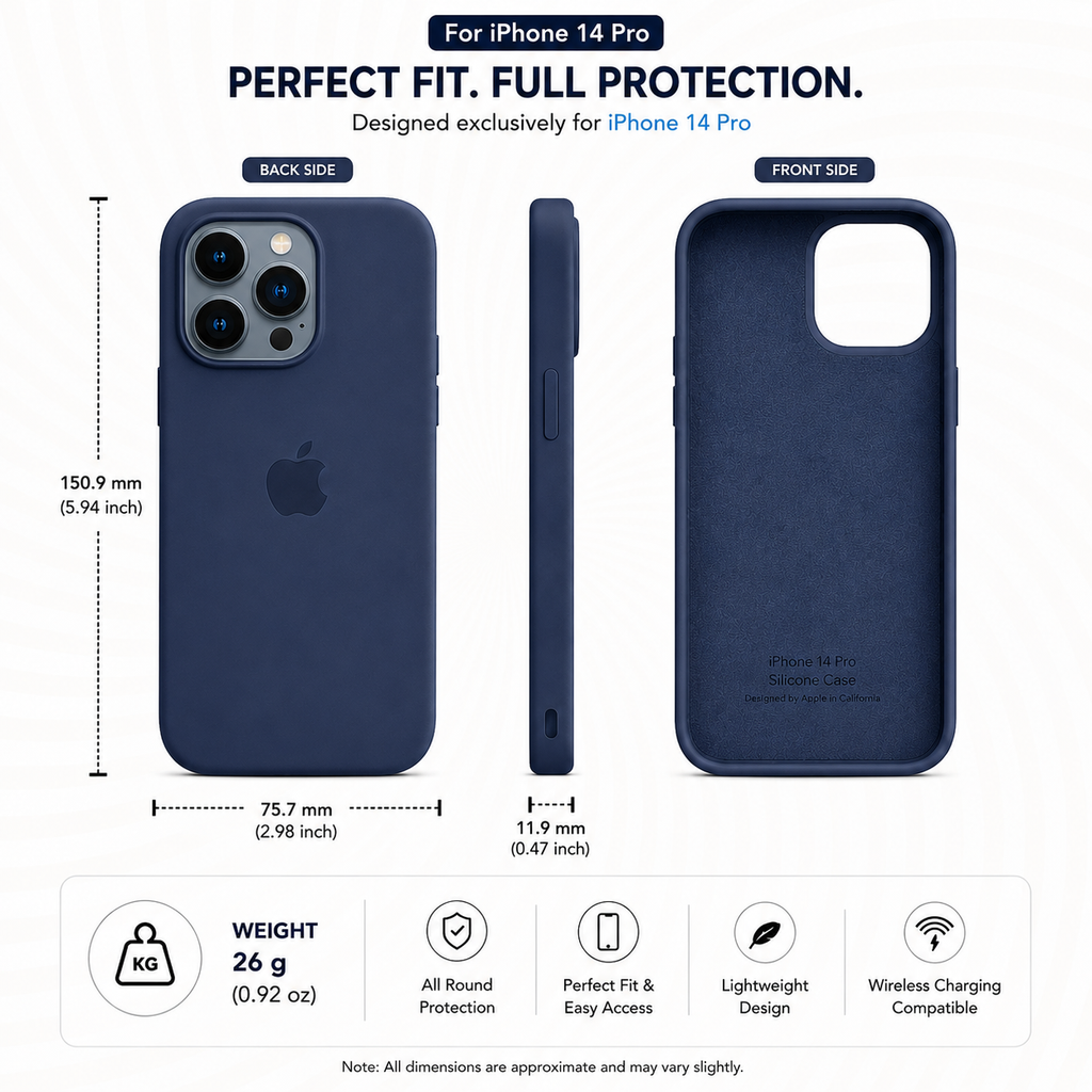 Anti-Fingerprint Premium Silicone Case for iPhone 14 Pro