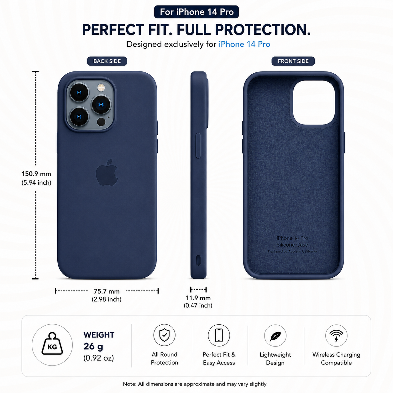 Anti-Fingerprint Premium Silicone Case for iPhone 14 Pro