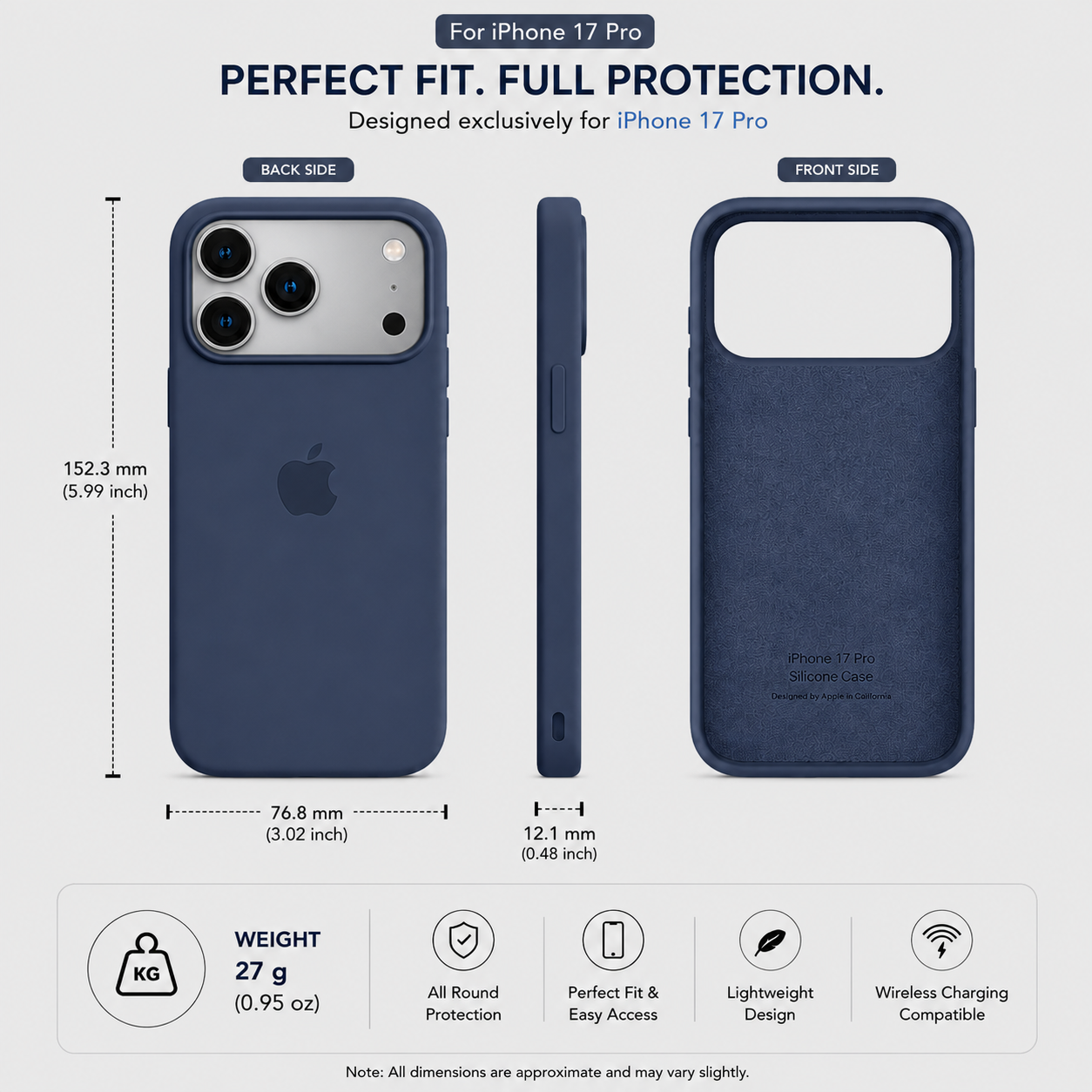 Anti-Fingerprint Premium Silicone Case for iPhone 17 Pro