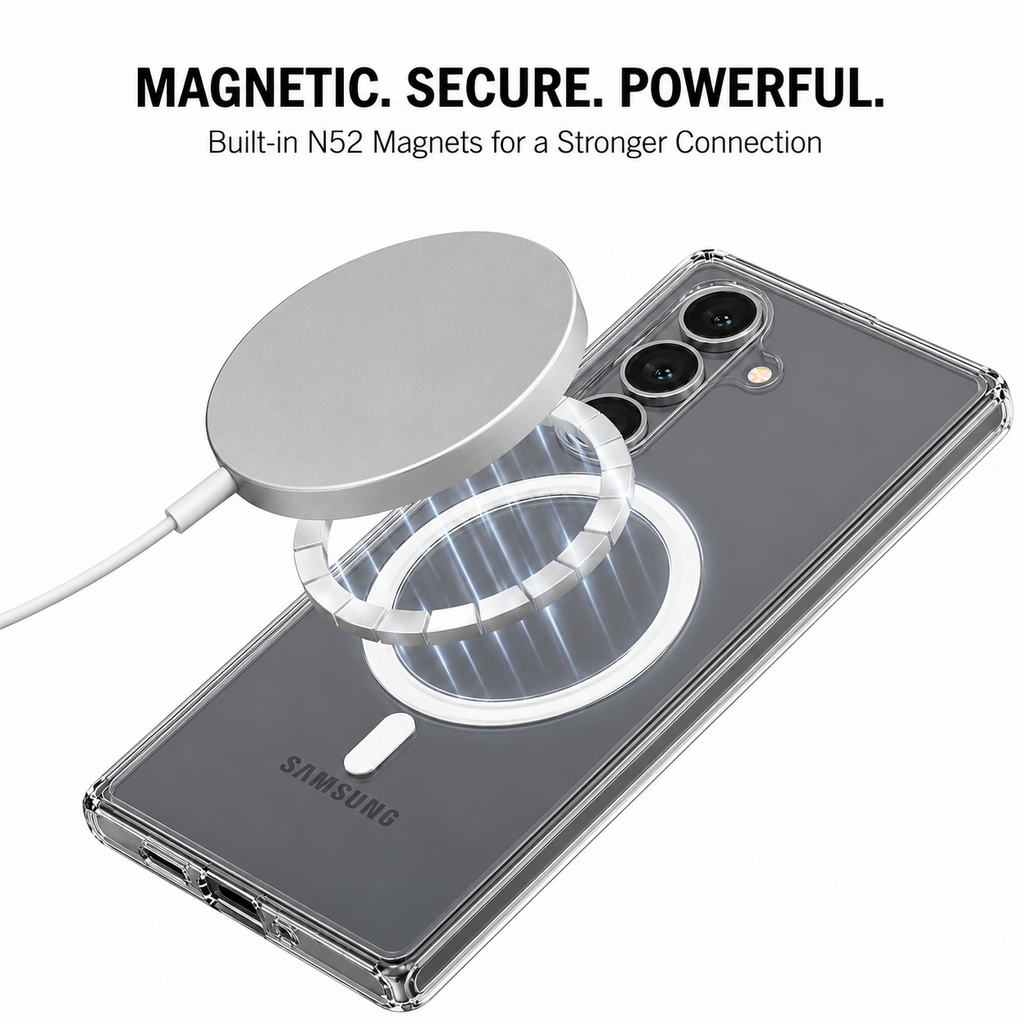 Anti Yellow Clear Case with N52 MagSafe for Samsung S24