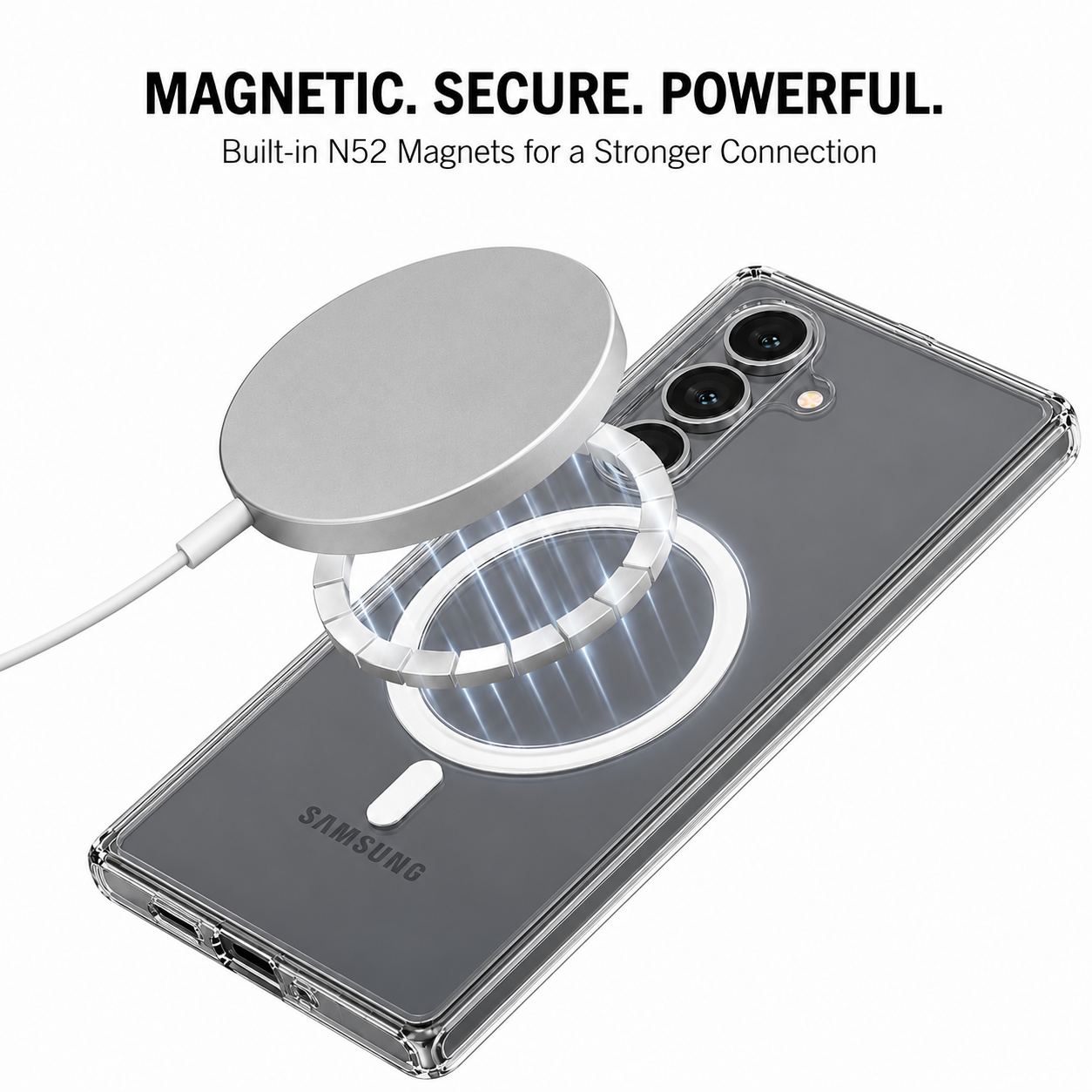 Anti Yellow Clear Case with N52 MagSafe for Samsung S24