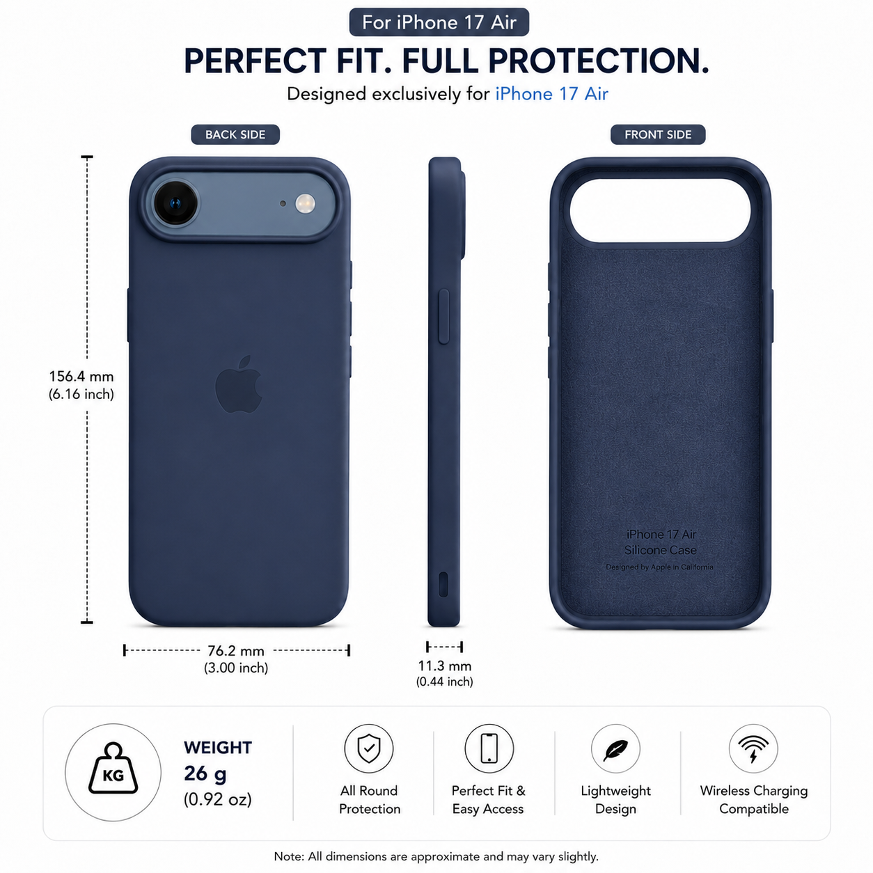 Anti-Fingerprint Premium Silicone Case for iPhone 17 Air