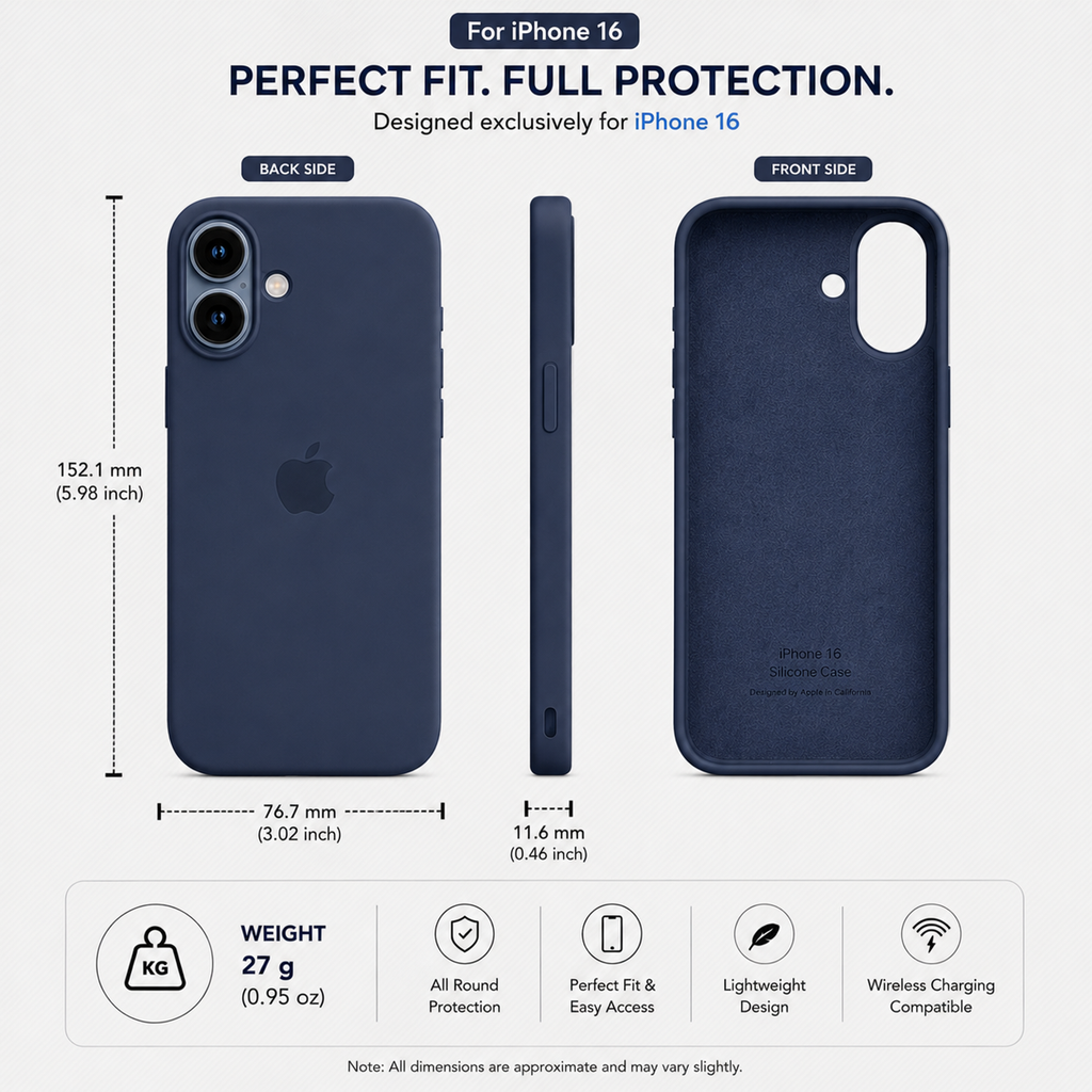 Anti-Fingerprint Premium Silicone Case for iPhone 16