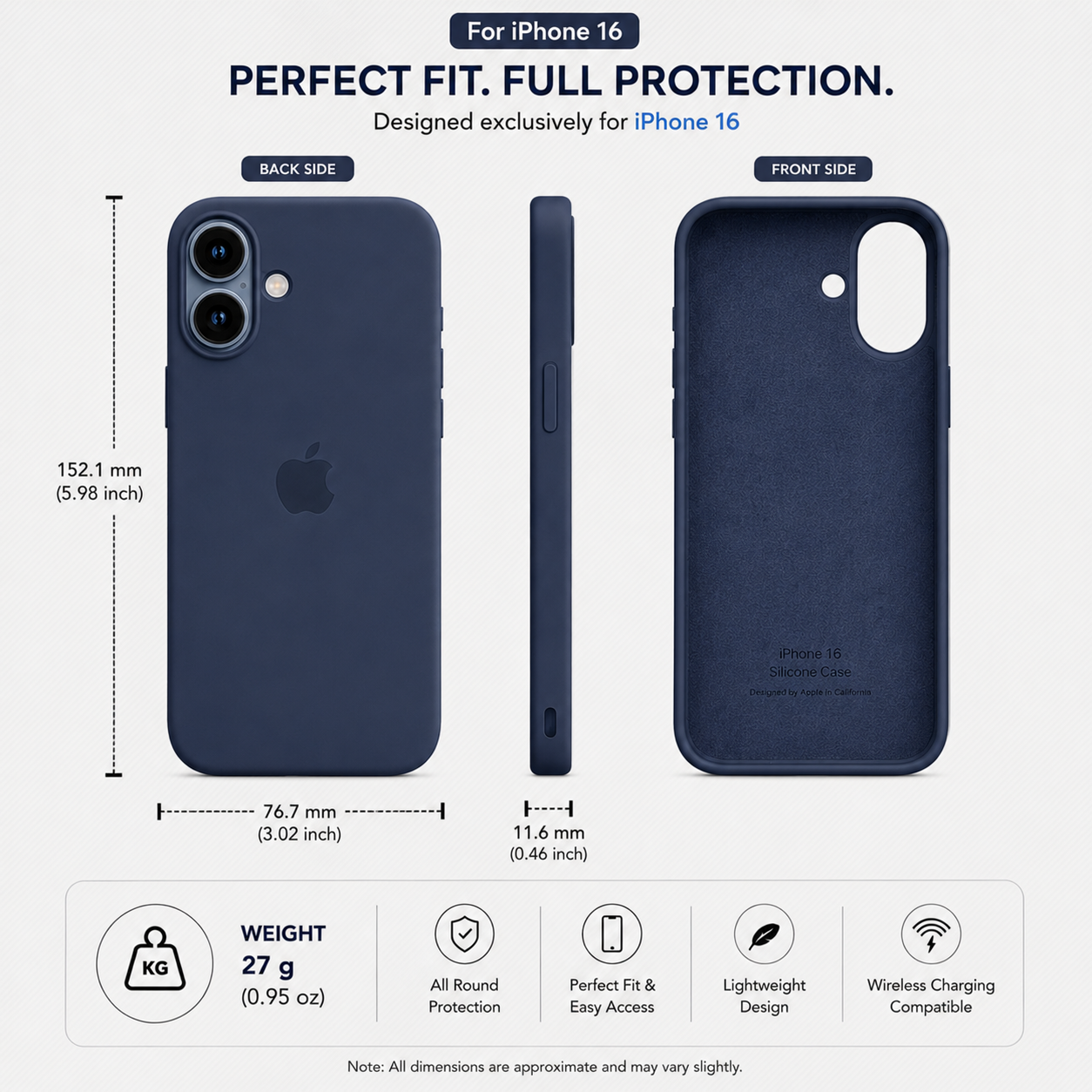 Anti-Fingerprint Premium Silicone Case for iPhone 16