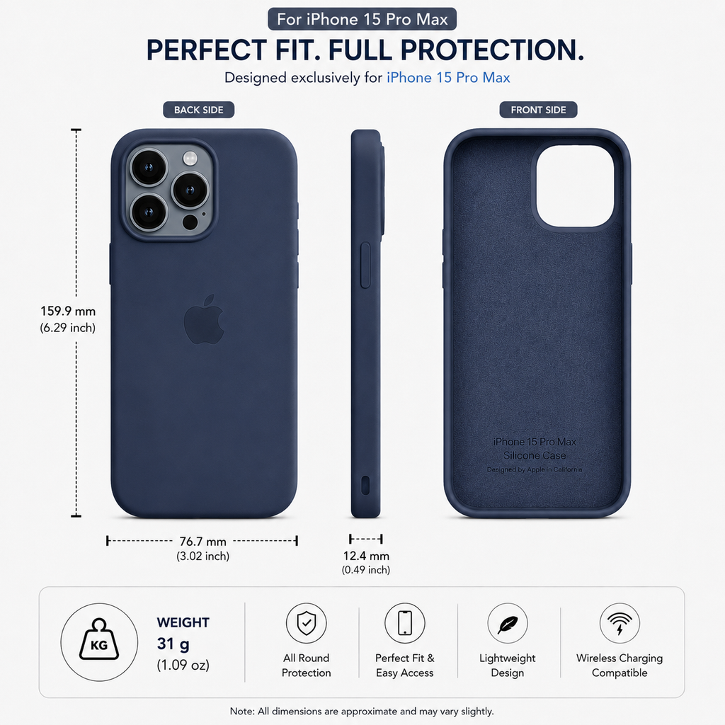 Anti-Fingerprint Premium Silicone Case for iPhone 15 Pro Max