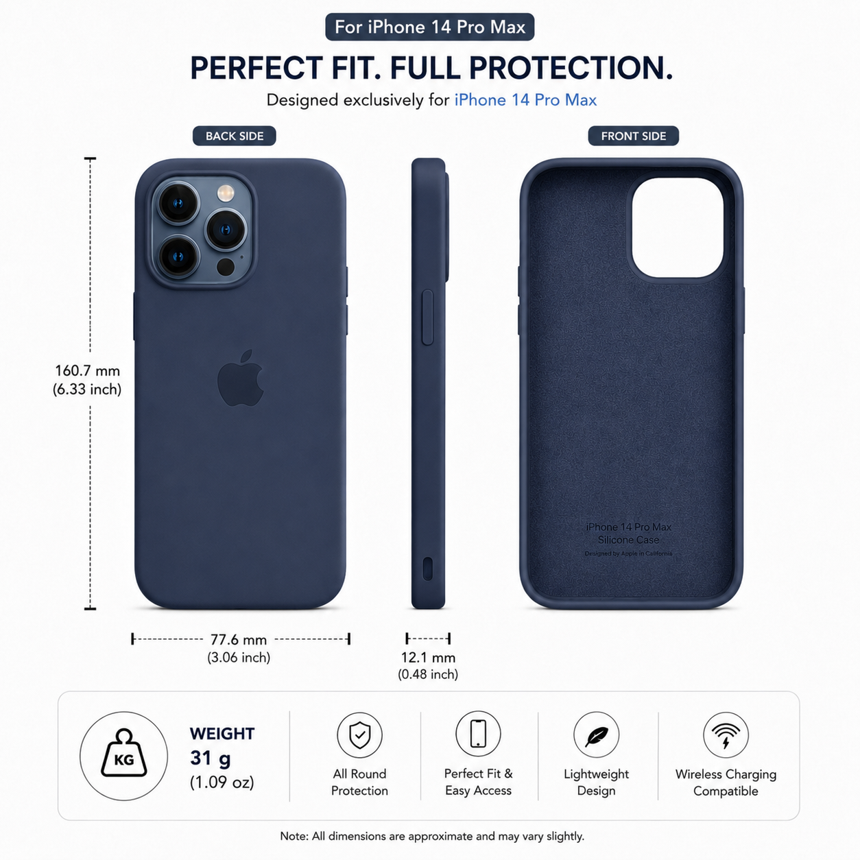 Anti-Fingerprint Premium Silicone Case for iPhone 14 Pro Max