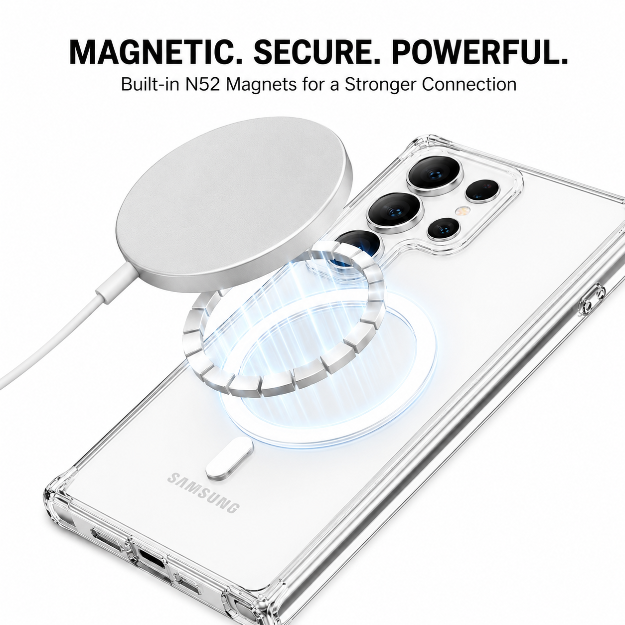 Anti Yellow Clear Case with N52 MagSafe for Samsung S26 Ultra
