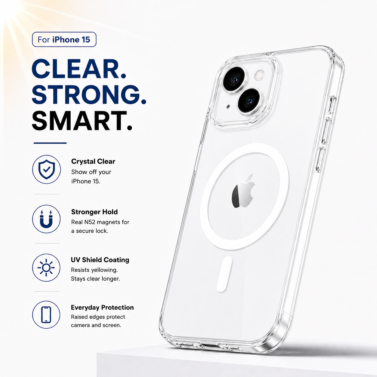 N52 MagSafe Clear Case for iPhone 15