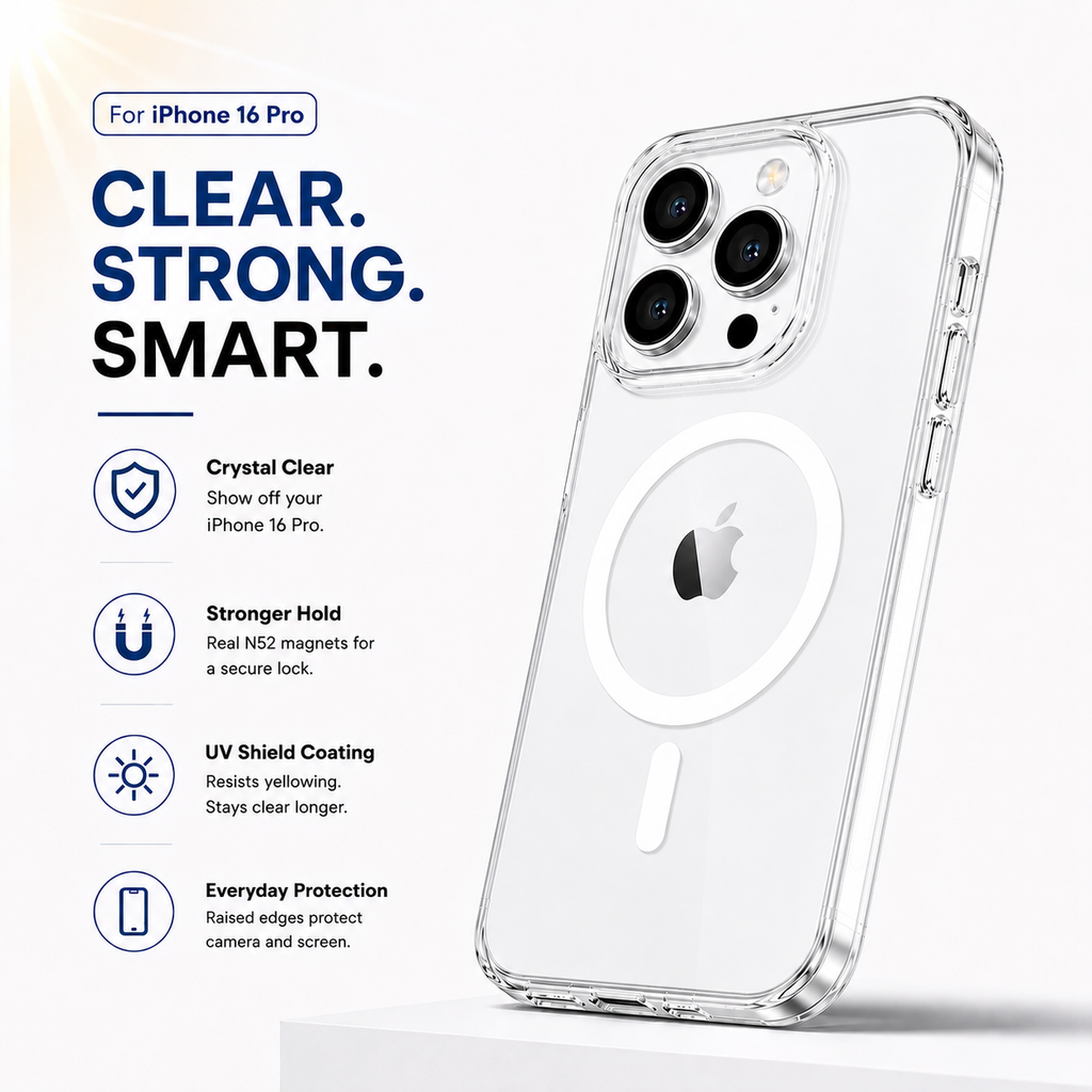 N52 MagSafe Clear Case for iPhone 16 Pro
