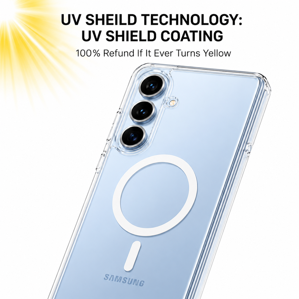 Anti Yellow Clear Case with N52 MagSafe for Samsung S26