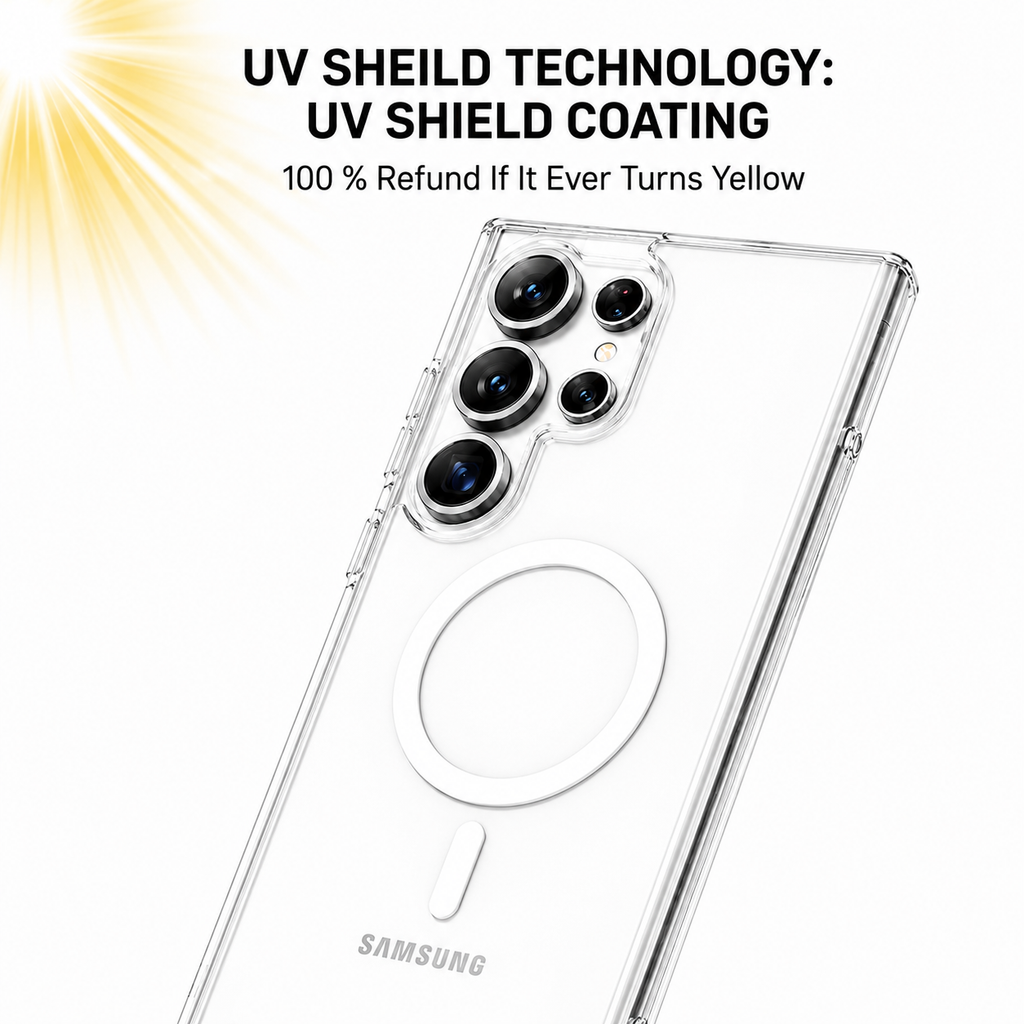Anti Yellow Clear Case with N52 MagSafe for Samsung S26 Ultra