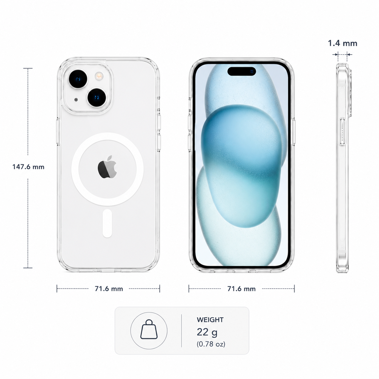 N52 MagSafe Clear Case for iPhone 15