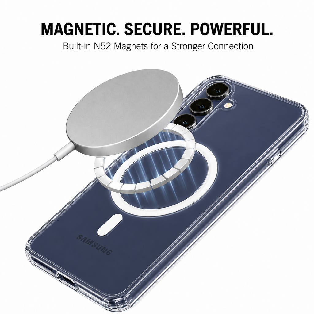 Anti Yellow Clear Case with N52 MagSafe for Samsung S25 Plus