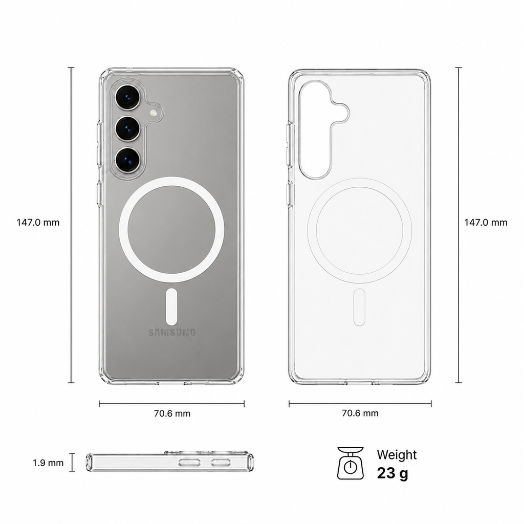 Anti Yellow Clear Case with N52 MagSafe for Samsung S24