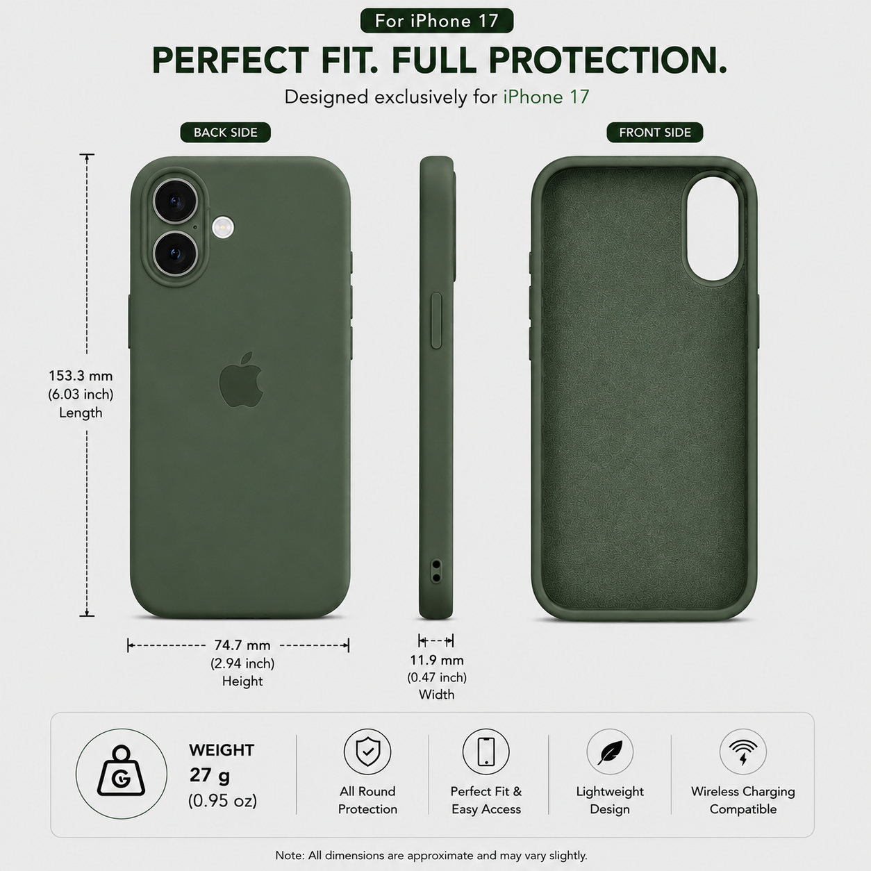 Anti-Fingerprint Premium Silicone Case for iPhone 17