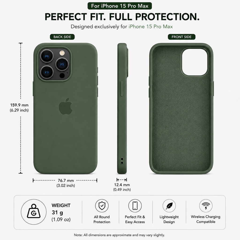 Anti-Fingerprint Premium Silicone Case for iPhone 15 Pro Max