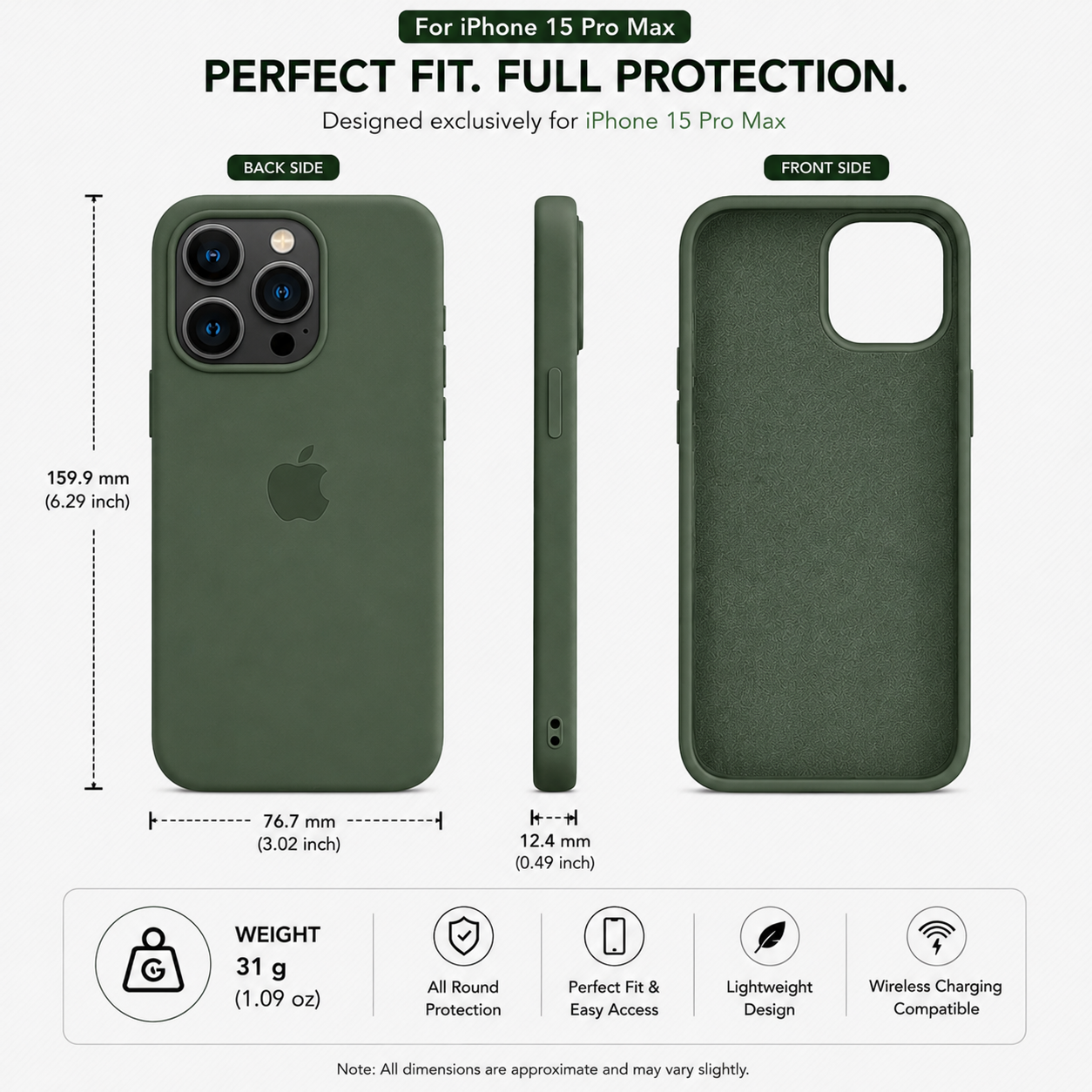 Anti-Fingerprint Premium Silicone Case for iPhone 15 Pro Max