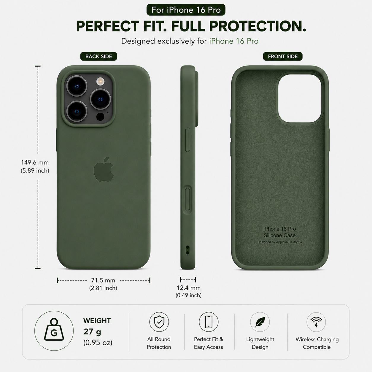 Anti-Fingerprint Premium Silicone Case for iPhone 16 Pro