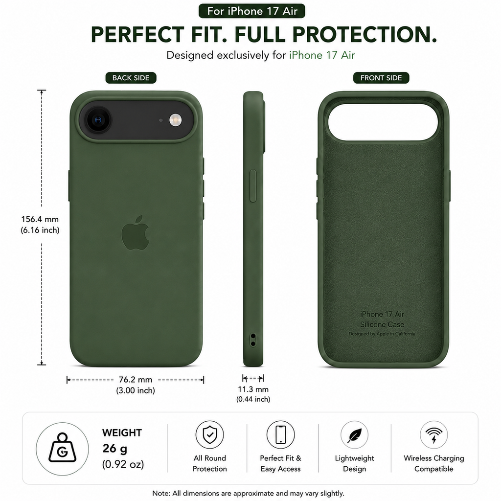 Anti-Fingerprint Premium Silicone Case for iPhone 17 Air