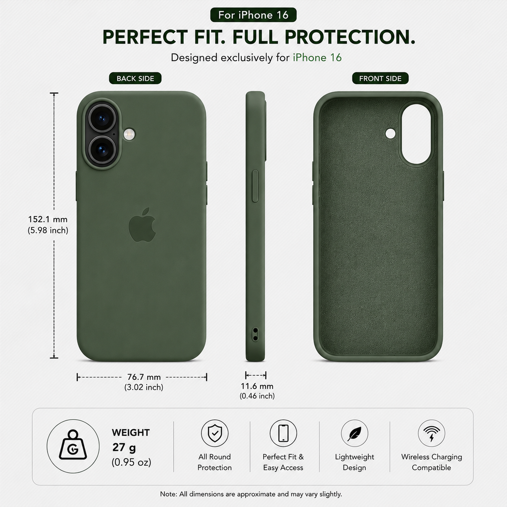 Anti-Fingerprint Premium Silicone Case for iPhone 16