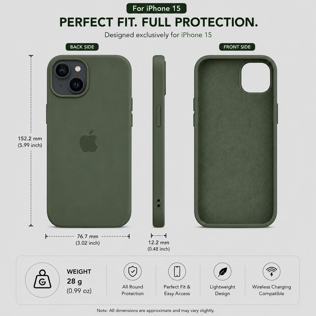 Anti-Fingerprint Premium Silicone Case for iPhone 15