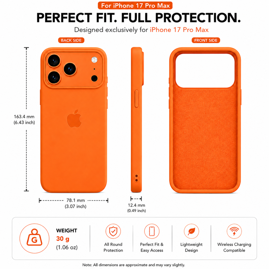 Anti-Fingerprint Premium Silicone Case for iPhone 17 Pro Max