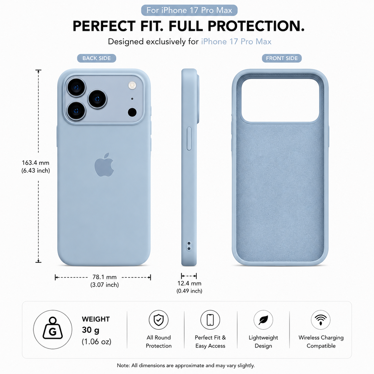 Anti-Fingerprint Premium Silicone Case for iPhone 17 Pro Max