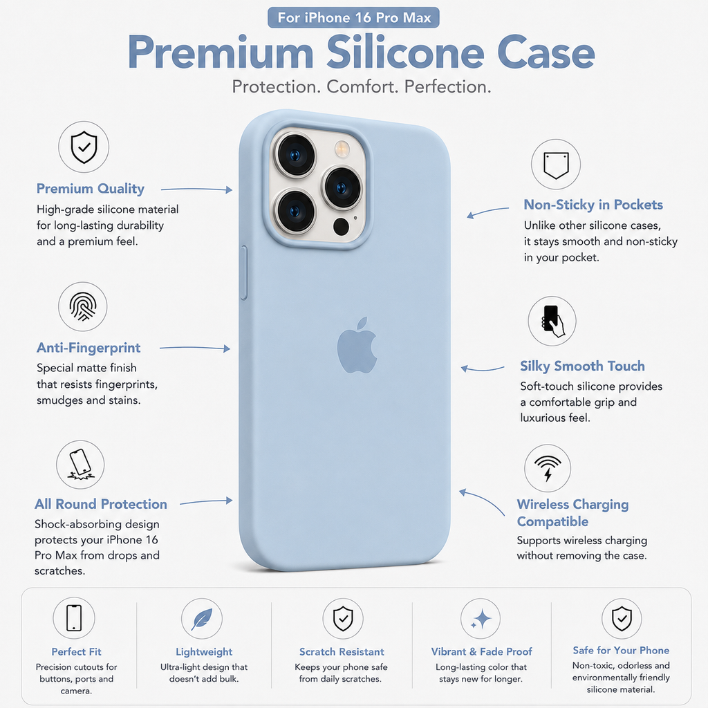 Olive Green Anti-Fingerprint Premium Silicone Case for iPhone 16 Pro Max